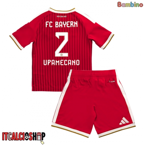 Bayern Munich Dayot Upamecano #2 Prima Maglia Bambino 2026-27 Manica Corta (+ Pantaloni corti)